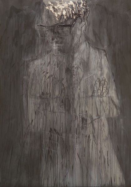 [2007] Salesman, Acrylic Ink on paper, 100x71cm